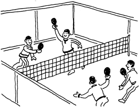 Couple Tennis Teams  Coloring Page